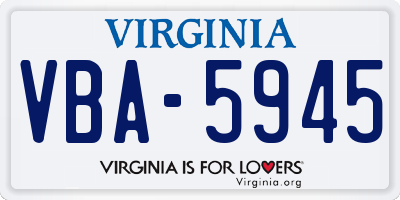 VA license plate VBA5945