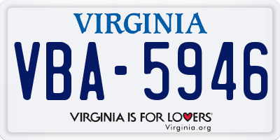 VA license plate VBA5946