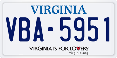 VA license plate VBA5951