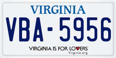 VA license plate VBA5956