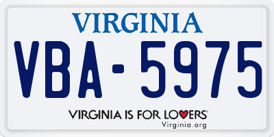 VA license plate VBA5975