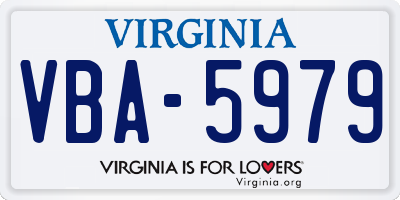 VA license plate VBA5979