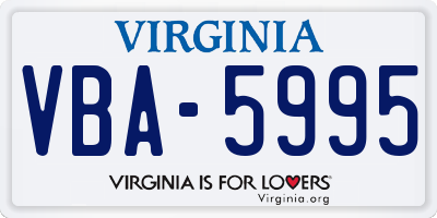 VA license plate VBA5995