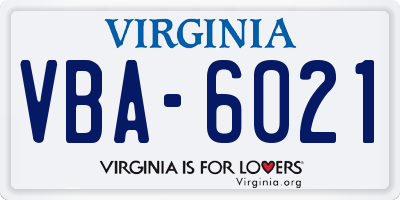 VA license plate VBA6021