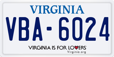VA license plate VBA6024