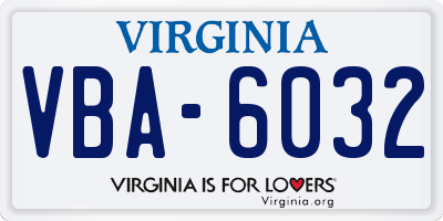 VA license plate VBA6032