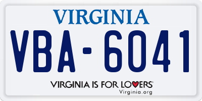 VA license plate VBA6041