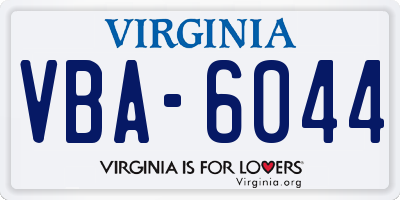 VA license plate VBA6044