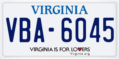 VA license plate VBA6045