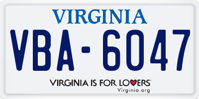 VA license plate VBA6047