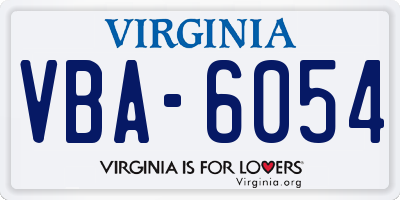 VA license plate VBA6054