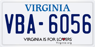 VA license plate VBA6056