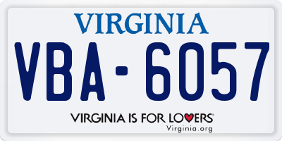 VA license plate VBA6057