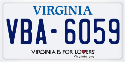 VA license plate VBA6059