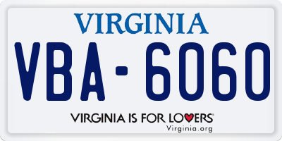 VA license plate VBA6060