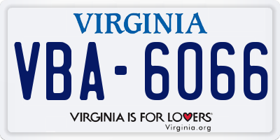 VA license plate VBA6066