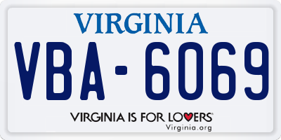 VA license plate VBA6069