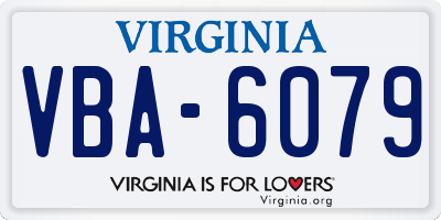 VA license plate VBA6079