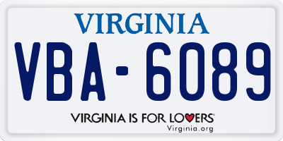 VA license plate VBA6089