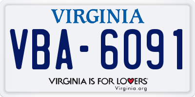 VA license plate VBA6091