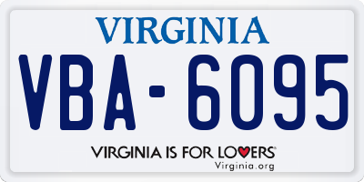 VA license plate VBA6095