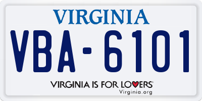 VA license plate VBA6101