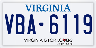 VA license plate VBA6119