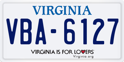 VA license plate VBA6127