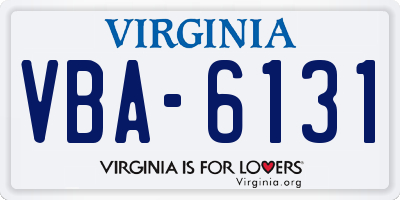 VA license plate VBA6131