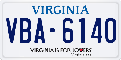 VA license plate VBA6140