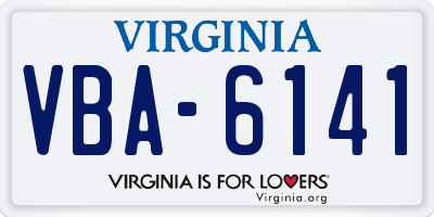 VA license plate VBA6141