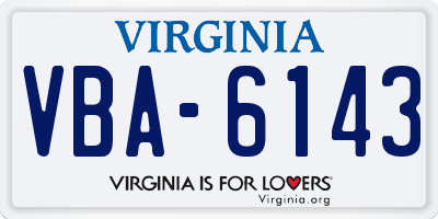 VA license plate VBA6143