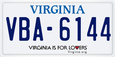 VA license plate VBA6144
