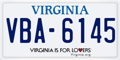VA license plate VBA6145