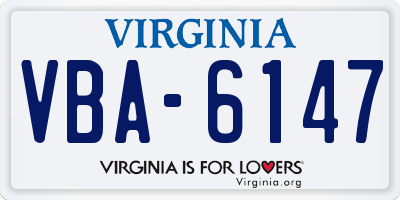 VA license plate VBA6147