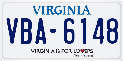 VA license plate VBA6148