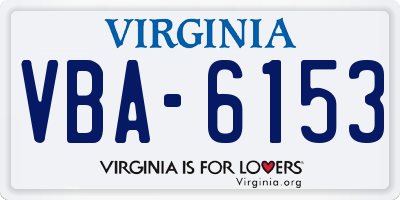 VA license plate VBA6153
