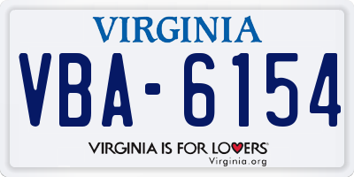 VA license plate VBA6154