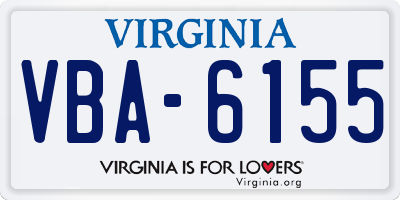 VA license plate VBA6155