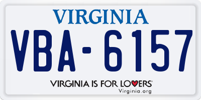 VA license plate VBA6157