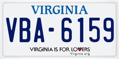 VA license plate VBA6159