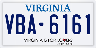 VA license plate VBA6161