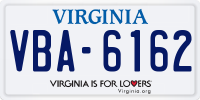 VA license plate VBA6162