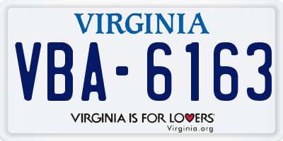 VA license plate VBA6163