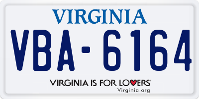 VA license plate VBA6164