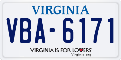 VA license plate VBA6171