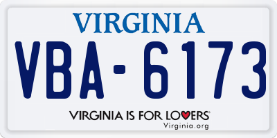 VA license plate VBA6173