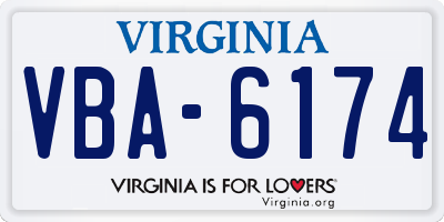 VA license plate VBA6174