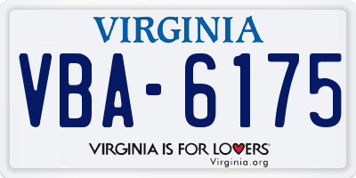 VA license plate VBA6175