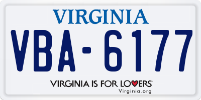 VA license plate VBA6177